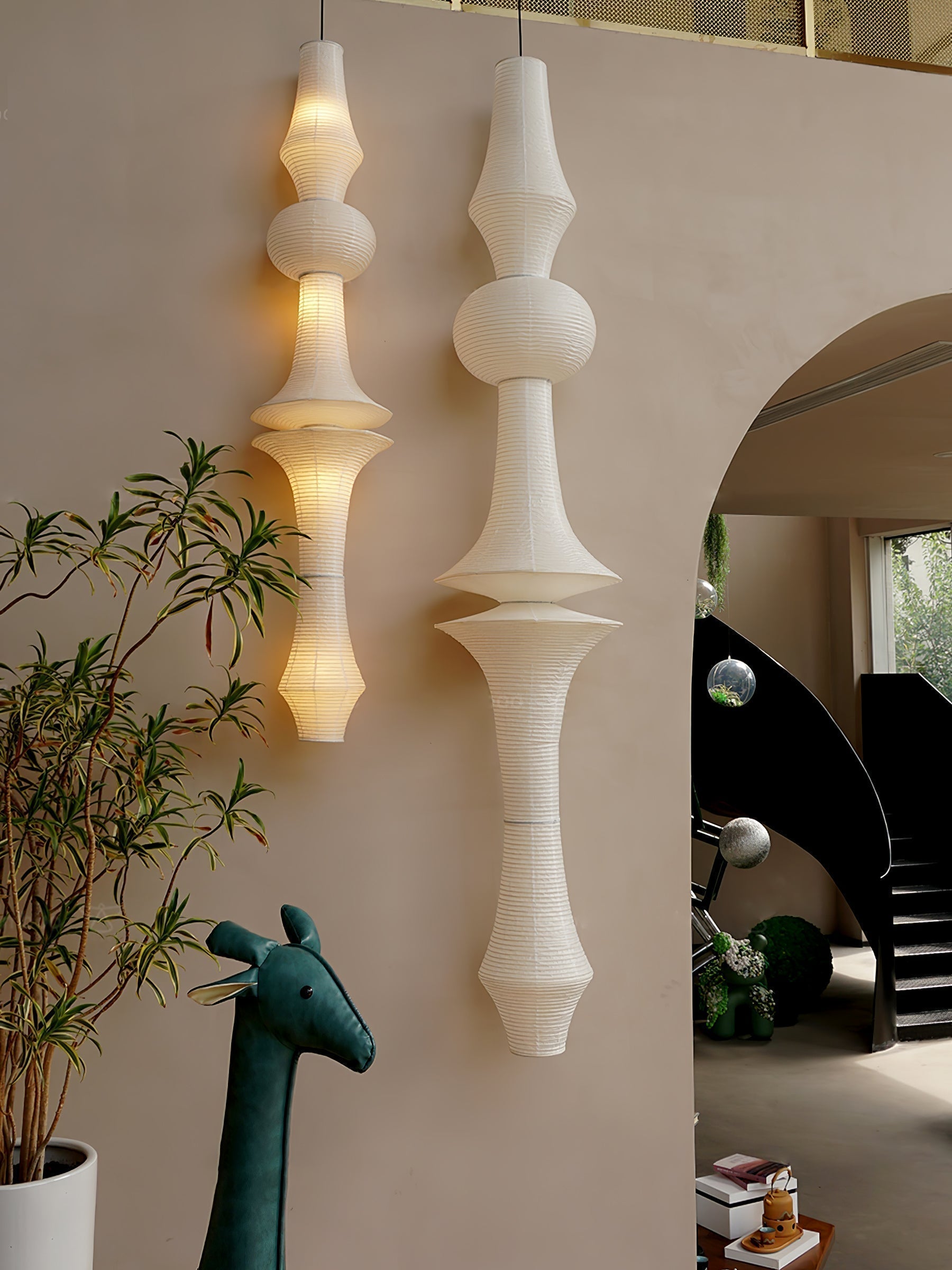 Washi Paper E Pendant Light - Letslighting