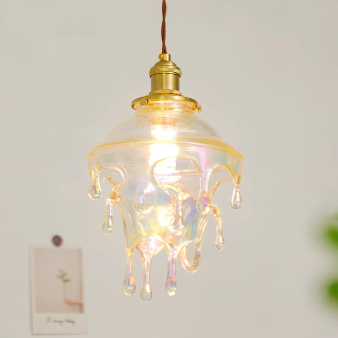 Pendant Lamp Iridescent Water Drop Shade Artistic Glow Contemporary - Letslighting