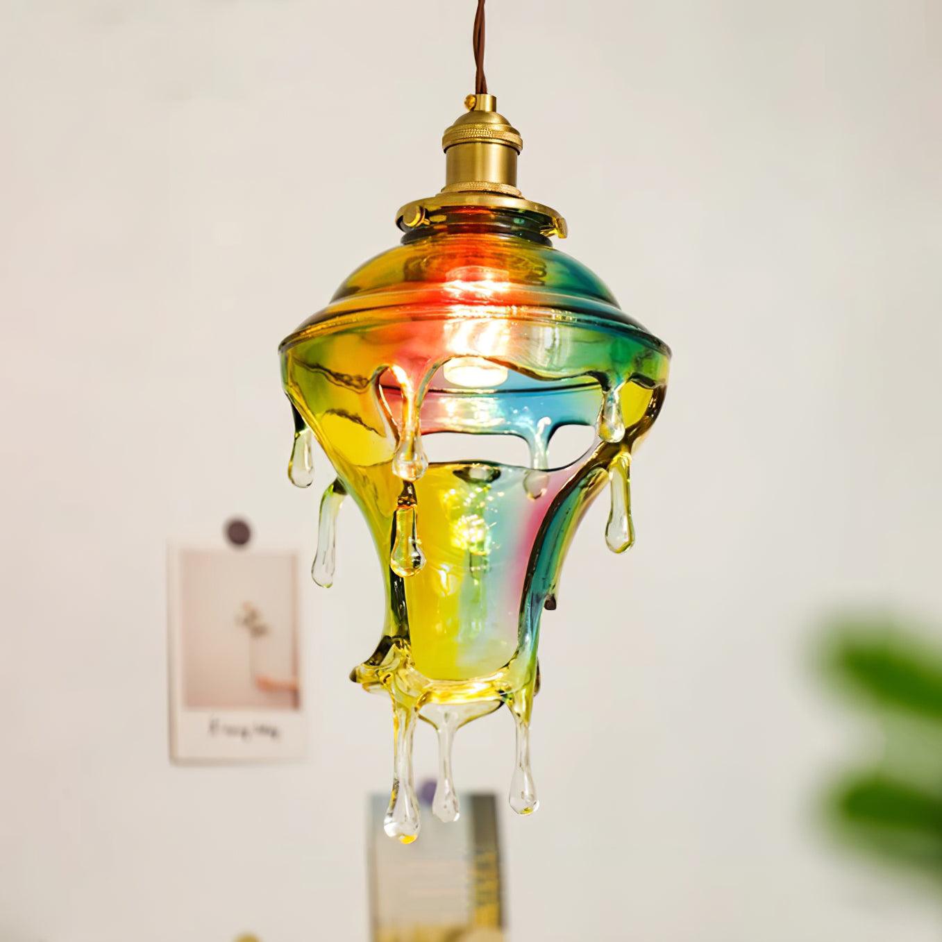 Pendant Lamp Iridescent Water Drop Shade Artistic Glow Contemporary - Letslighting