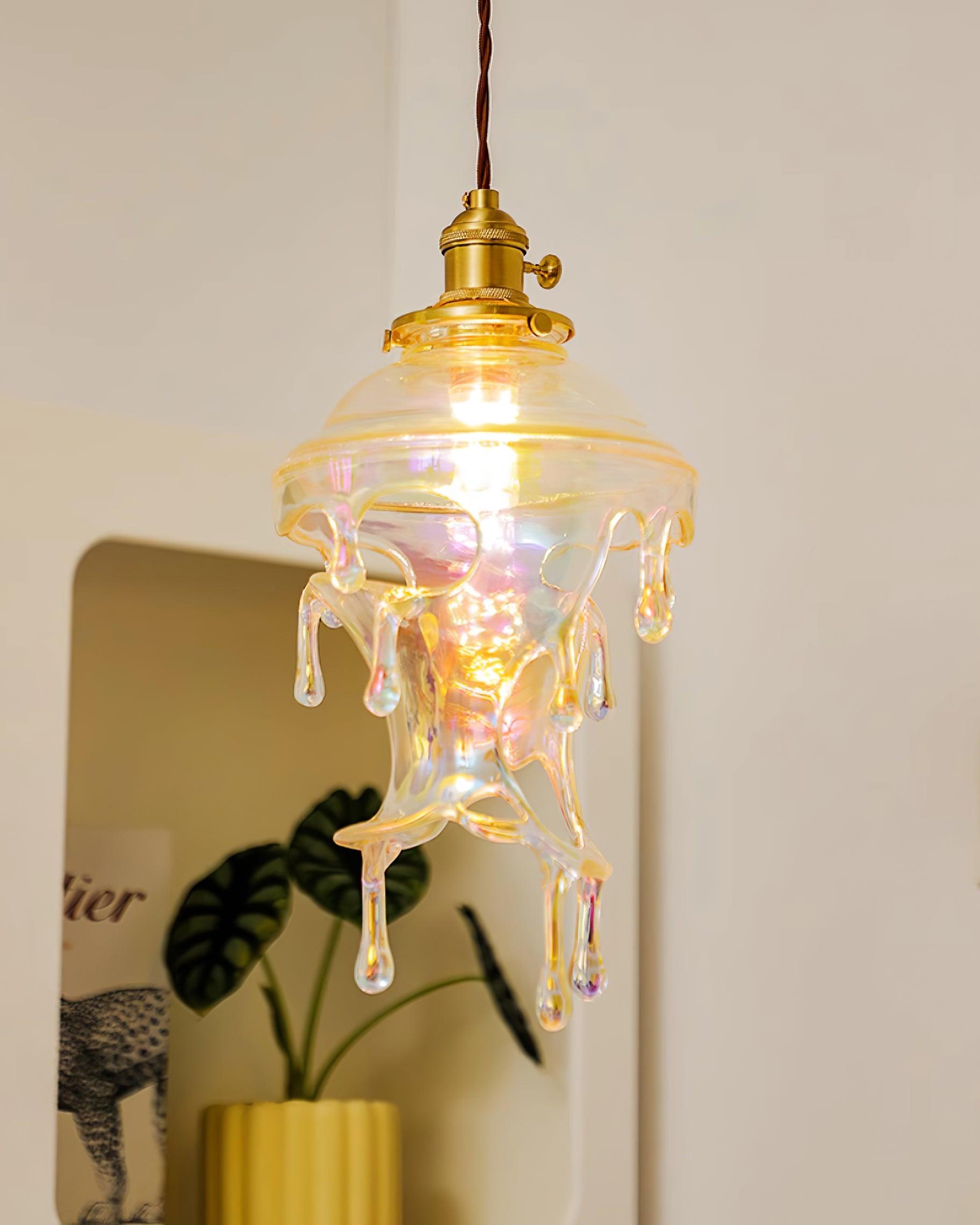 Pendant Lamp Iridescent Water Drop Shade Artistic Glow Contemporary - Letslighting