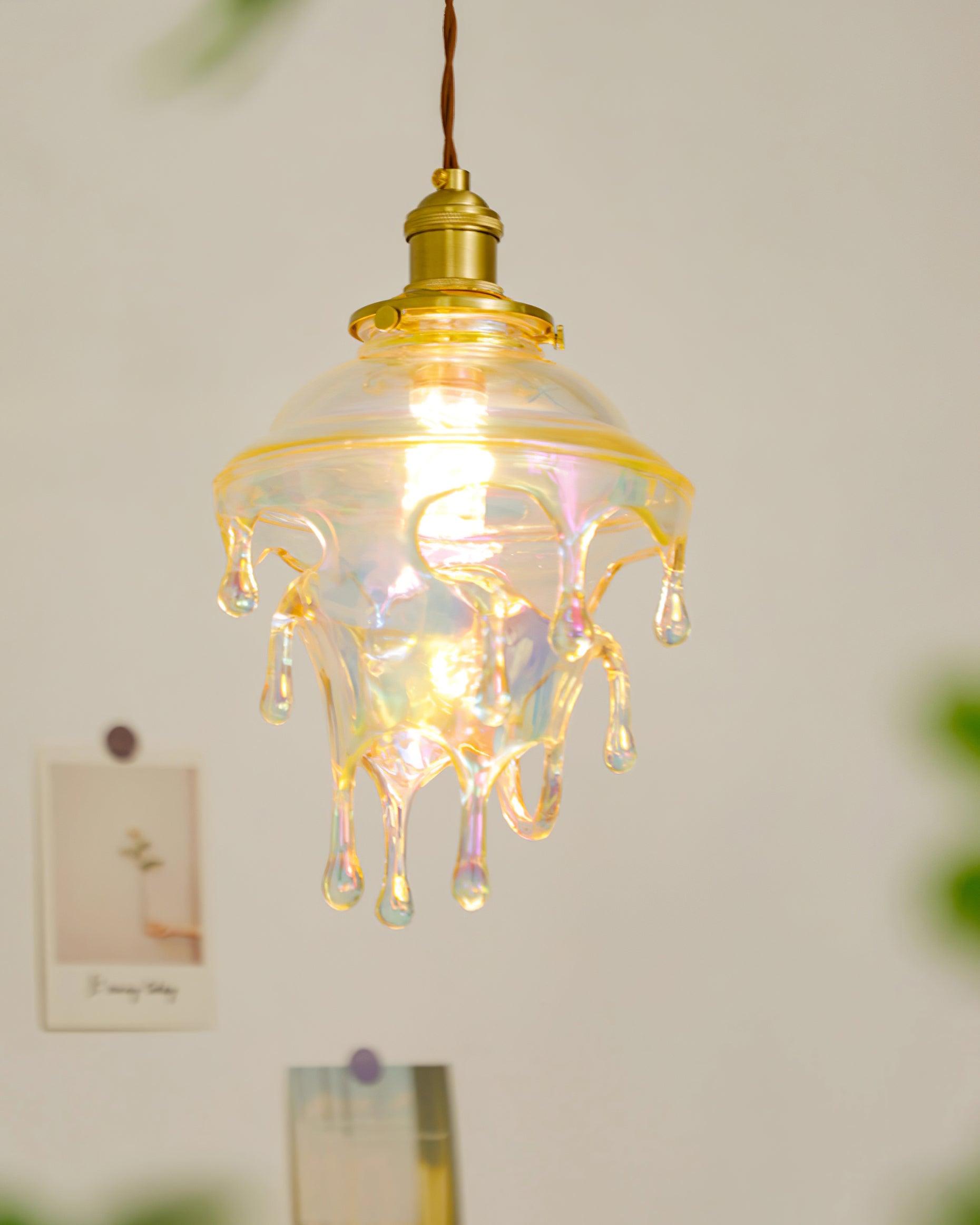 Pendant Lamp Iridescent Water Drop Shade Artistic Glow Contemporary - Letslighting