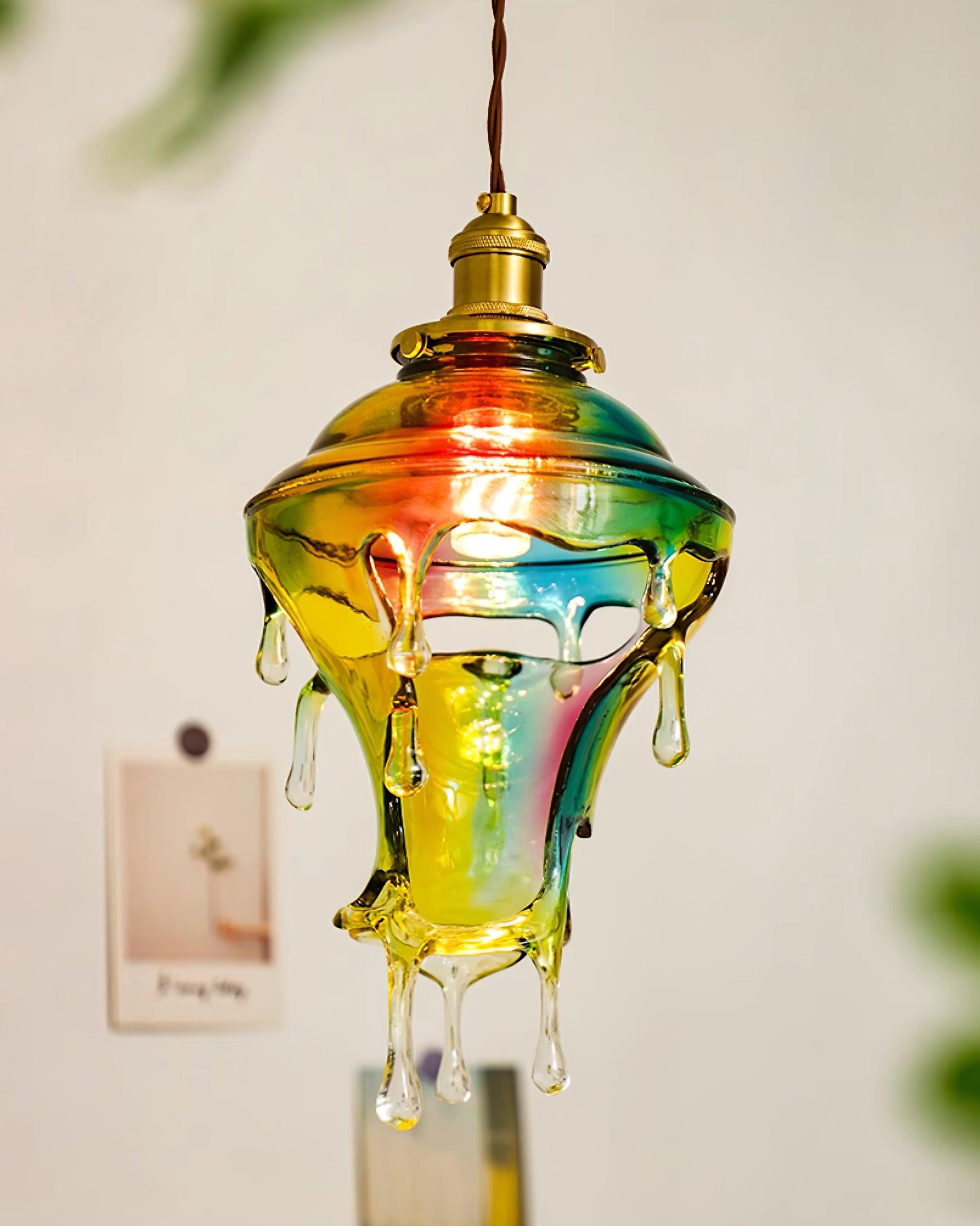 Pendant Lamp Iridescent Water Drop Shade Artistic Glow Contemporary - Letslighting