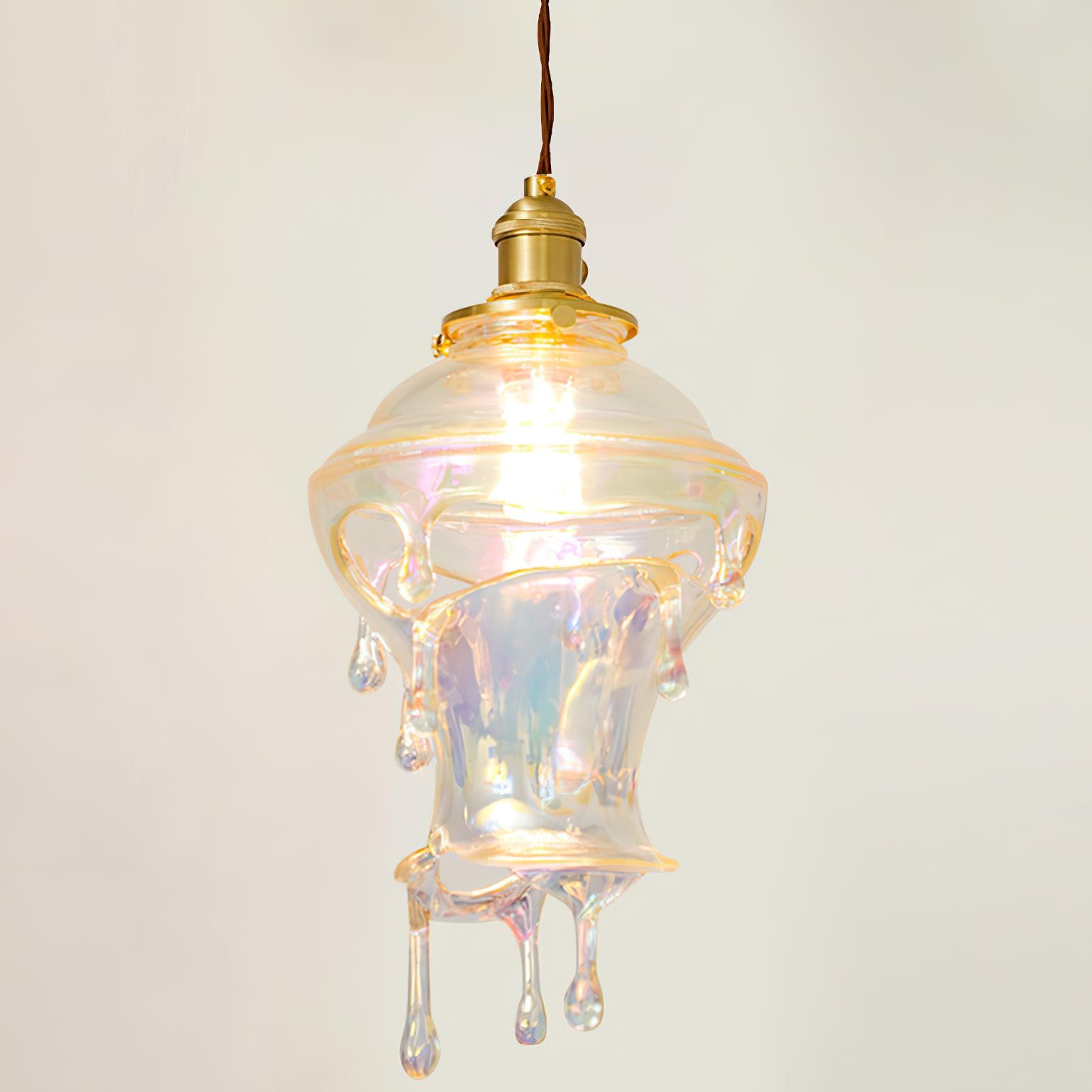 Pendant Lamp Iridescent Water Drop Shade Artistic Glow Contemporary - Letslighting