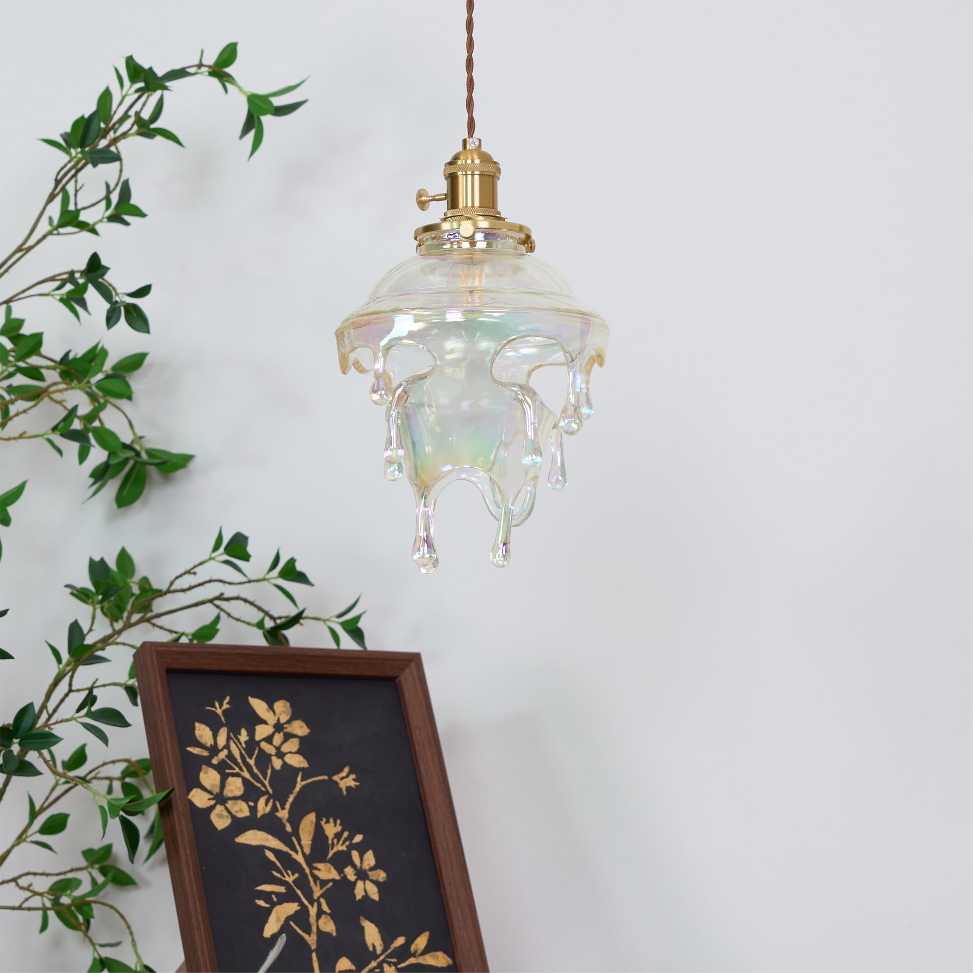 Pendant Lamp Iridescent Water Drop Shade Artistic Glow Contemporary - Letslighting