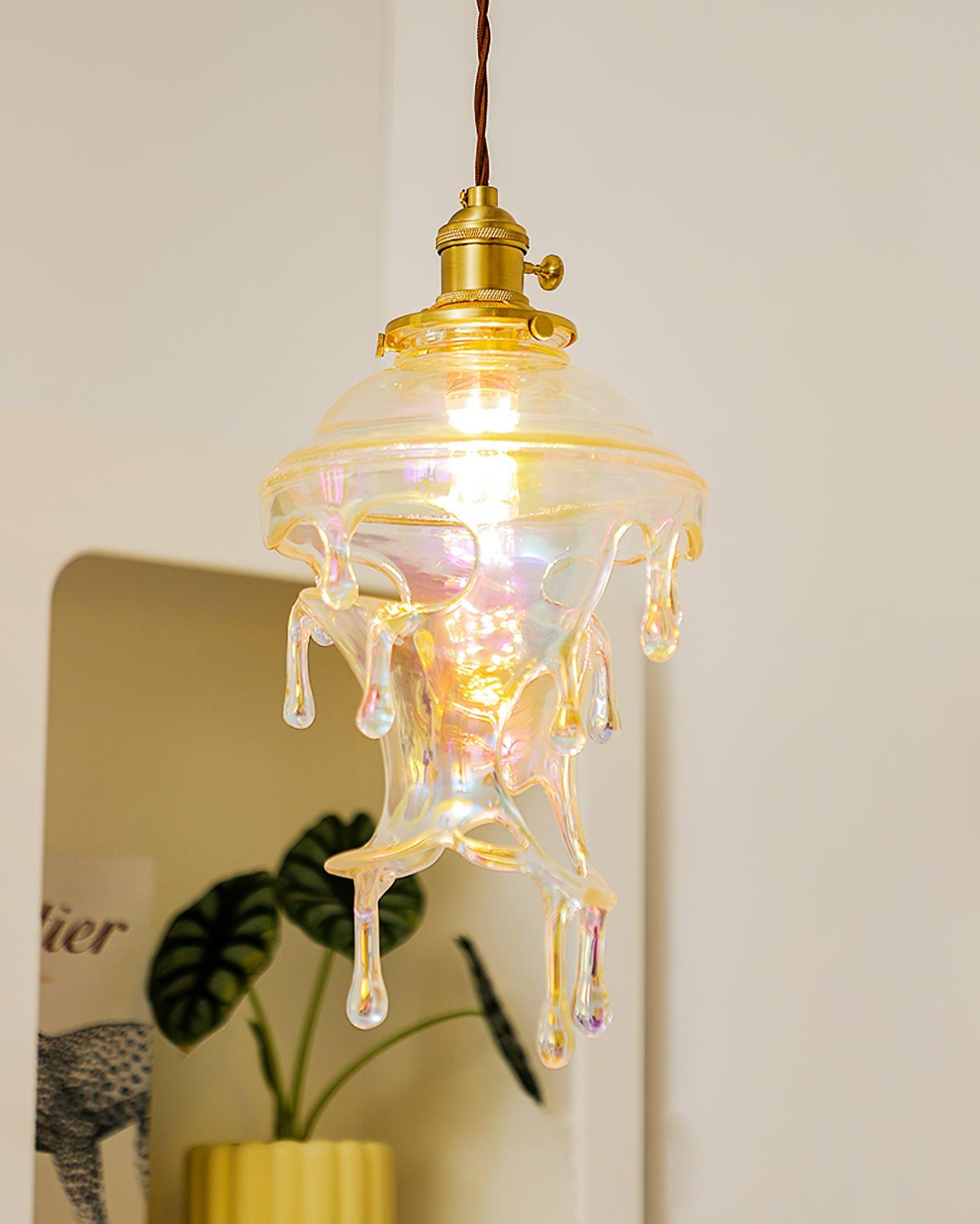 Pendant Lamp Iridescent Water Drop Shade Artistic Glow Contemporary - Letslighting
