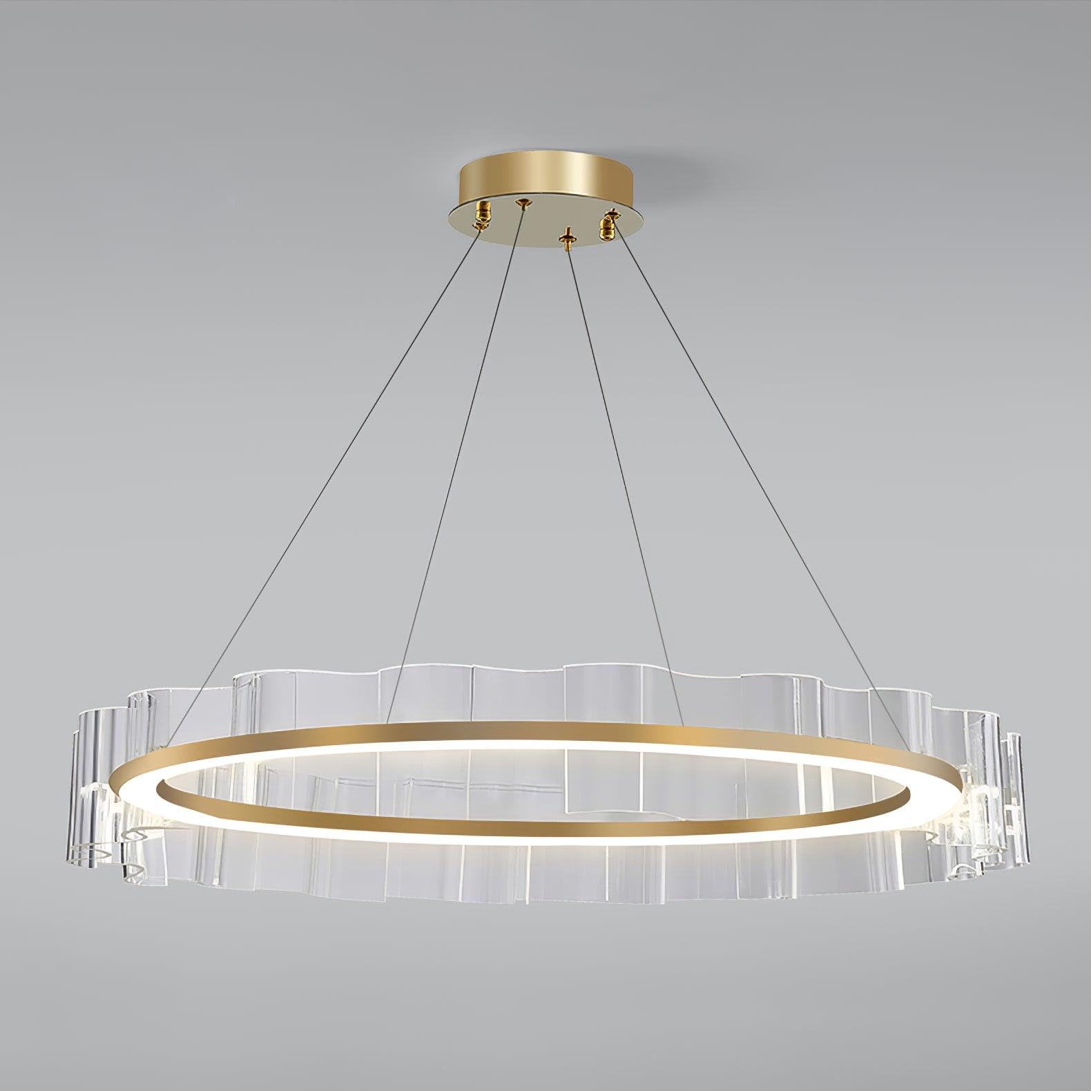 Acoustic Postmodern Luxury Water Wave Glass Metal Chandelier - Letslighting