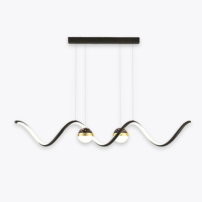 Arisha Nórdica Globo/Ola Metal/Acrílico Lámpara Colgante Negra/Blanca/Dorada