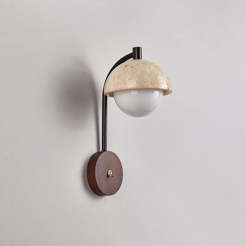 Civarir Modern Minimalist Beige Travertine Wall Lamp - Lamp Copper