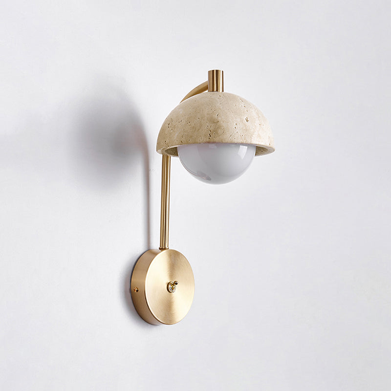Civarir Modern Minimalist Beige Travertine Wall Lamp - Lamp Copper