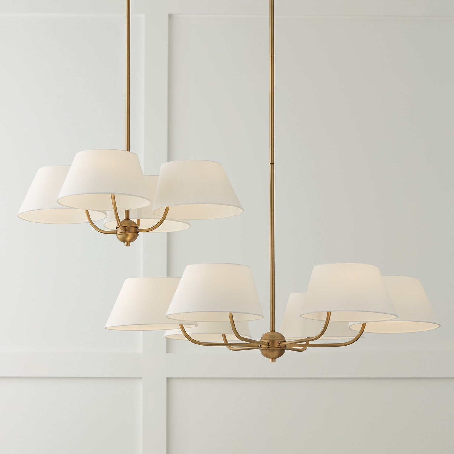 Arcara Vintage Industrial Brass Fabric Chandelier - Lamp Copper
