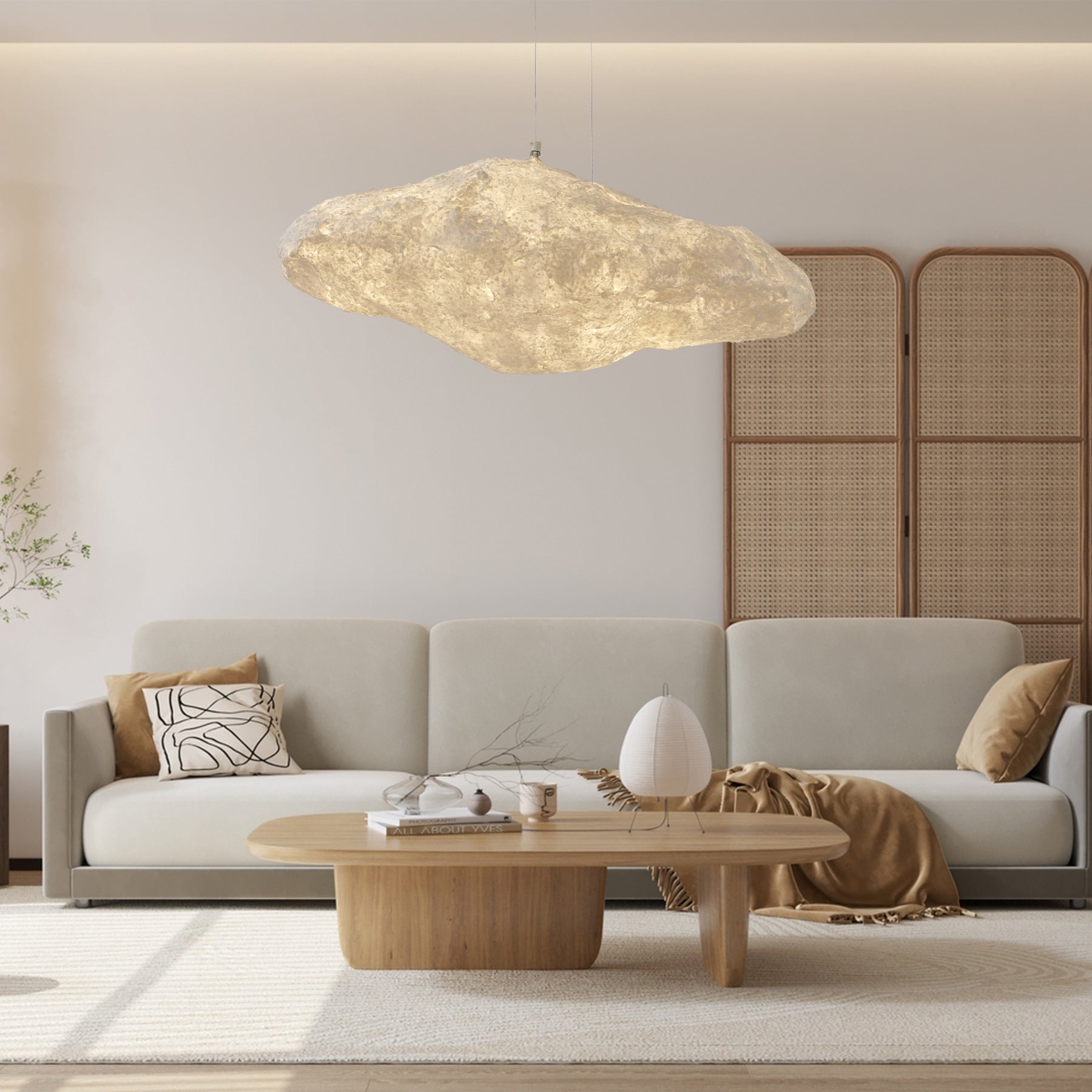 Elliros Textured Paper Pulp Pendant Light - Letslighting