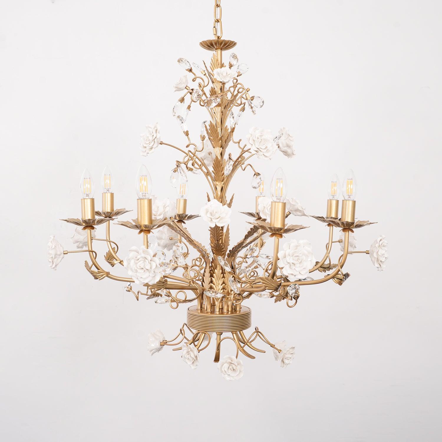 White Rose Crystal Chandelier - Letslighting