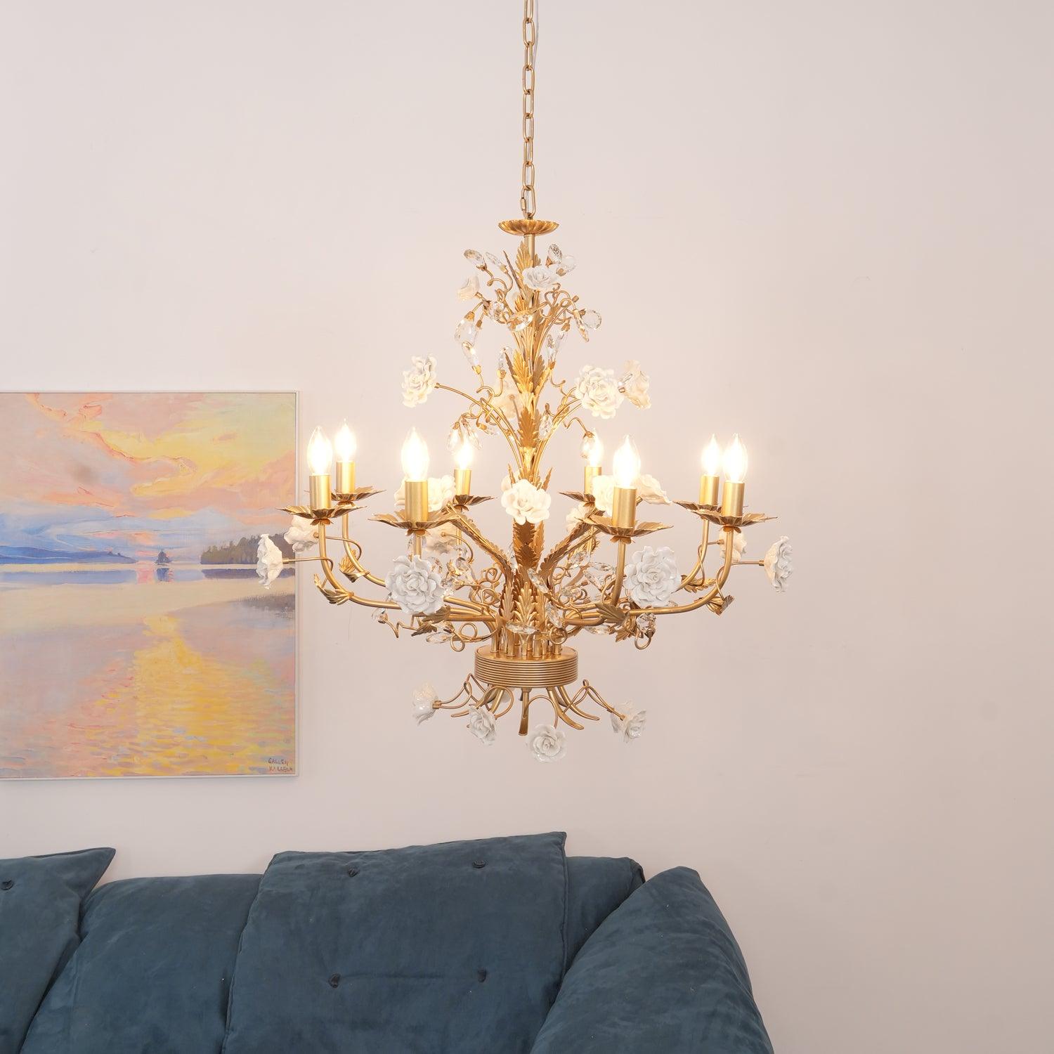 White Rose Crystal Chandelier - Letslighting