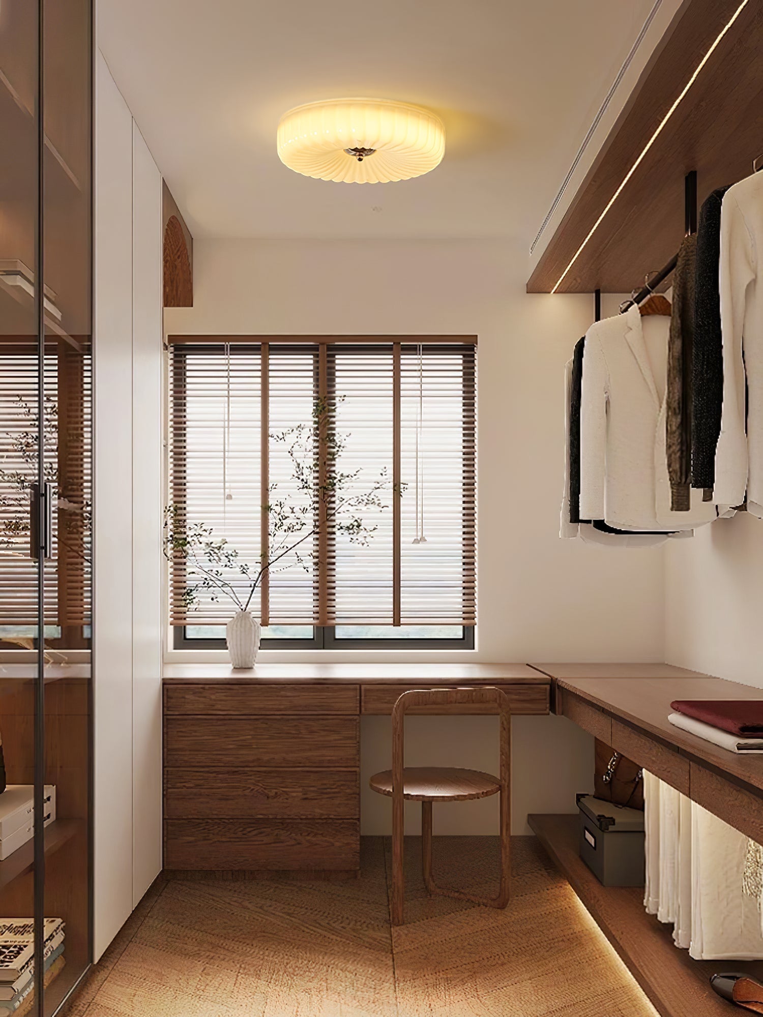 Zathee Modern Minimalist Glass Metal Flush Mount Ceiling Light - Lamp Copper