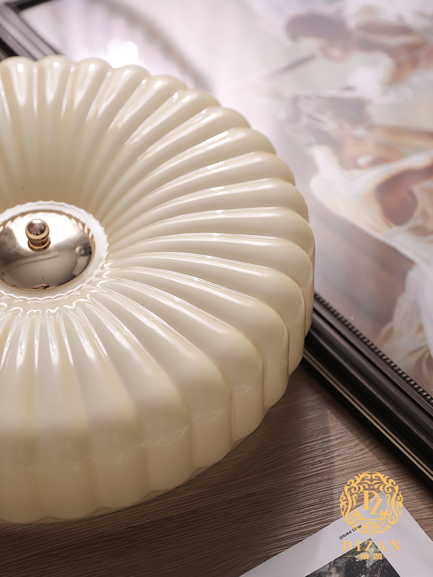 Zathee Modern Minimalist Glass Metal Flush Mount Ceiling Light - Lamp Copper