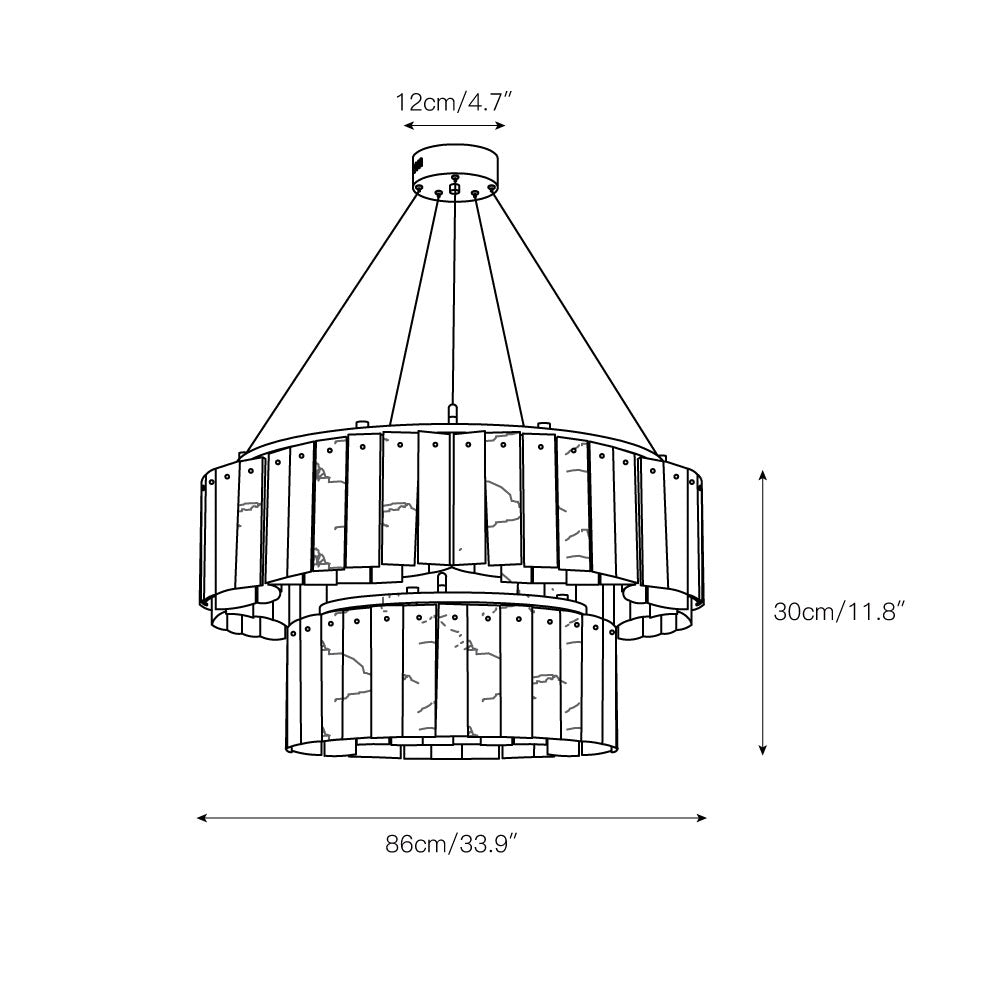 Avvinel Modern Luxury Minimalist Alabaster Chandelier - Lamp Copper