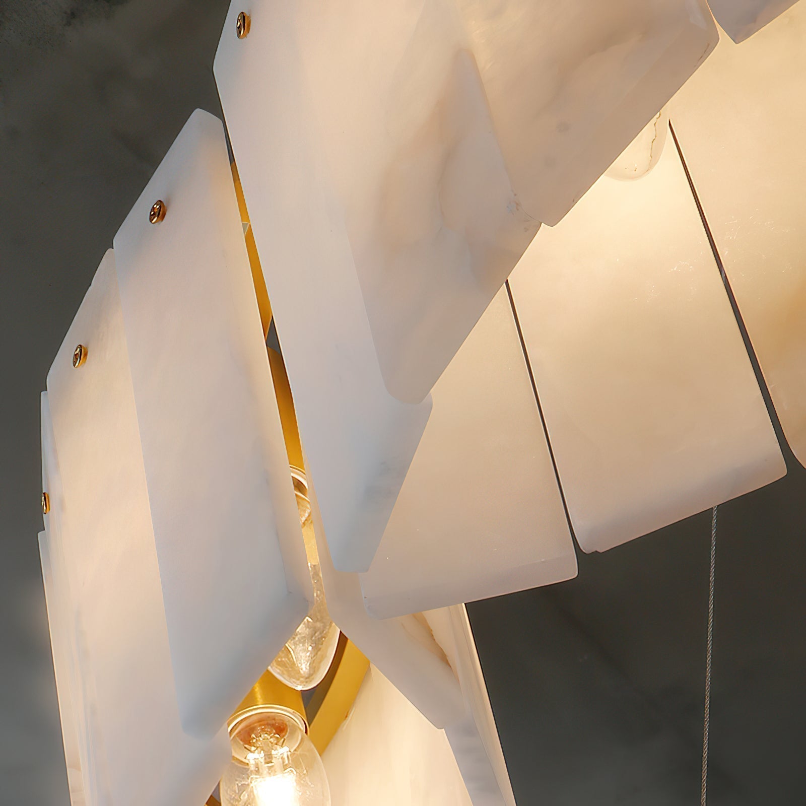 Avvinel Modern Luxury Minimalist Alabaster Chandelier - Lamp Copper