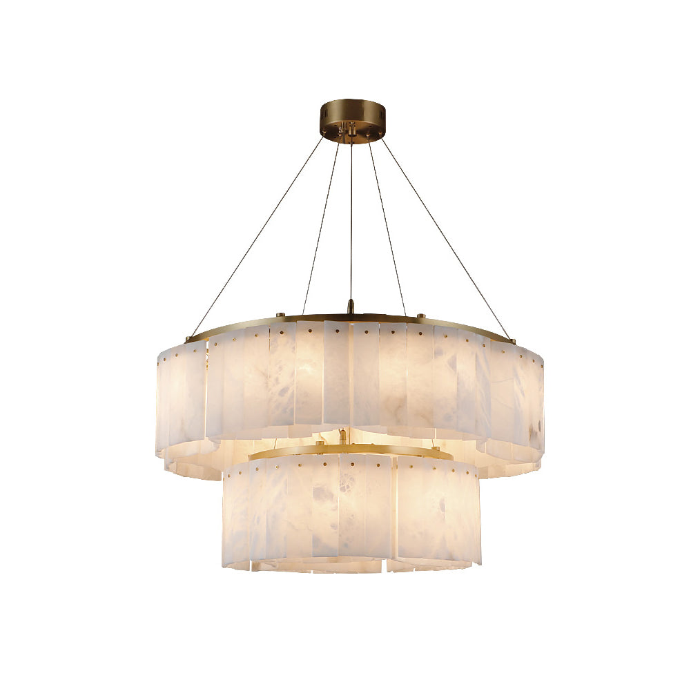 Avvinel Modern Luxury Minimalist Alabaster Chandelier - Lamp Copper