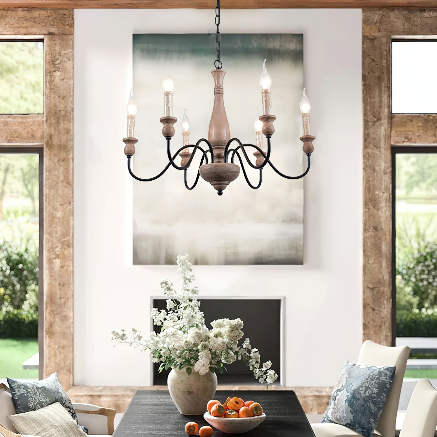 Aurora Chandelier Farmhouse Rustic - Letslighting