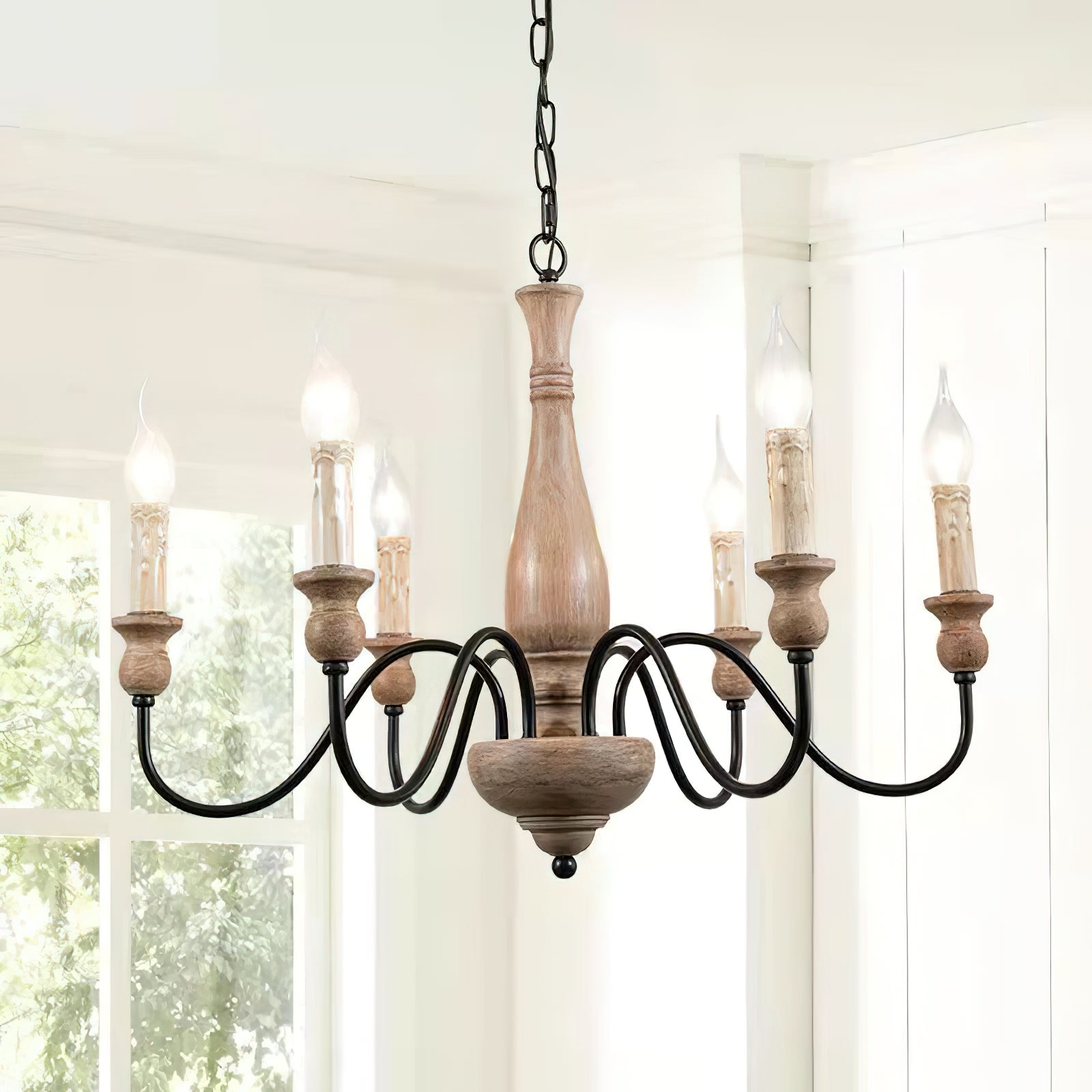 Aurora Chandelier Farmhouse Rustic - Letslighting