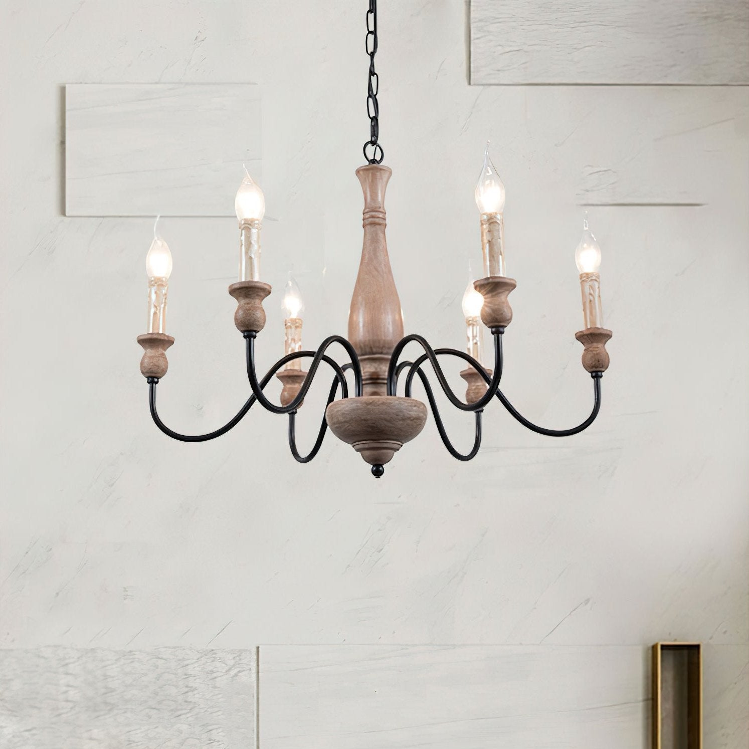Aurora Chandelier Farmhouse Rustic - Letslighting