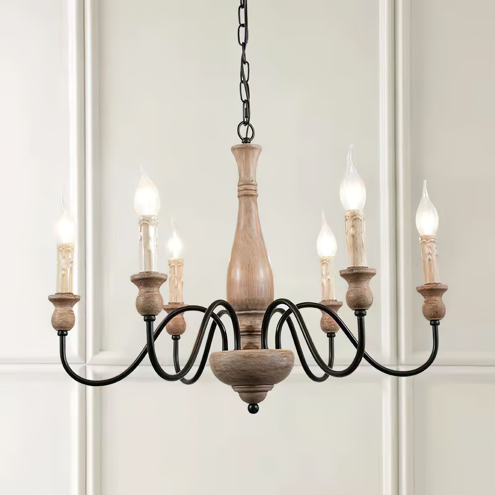 Aurora Chandelier Farmhouse Rustic - Letslighting