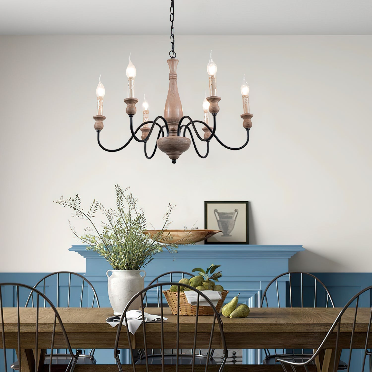 Aurora Chandelier Farmhouse Rustic - Letslighting