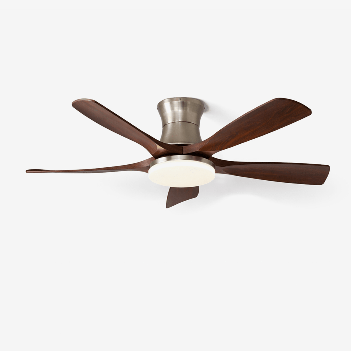 Ventilador de Techo con Luz Hudson de 5 Aspas en acabado Nogal