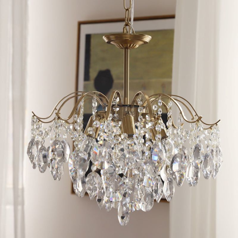 Kristy Retro Cristal Lámparas de Araña Ámbar Vidrio Metal Dormitorio