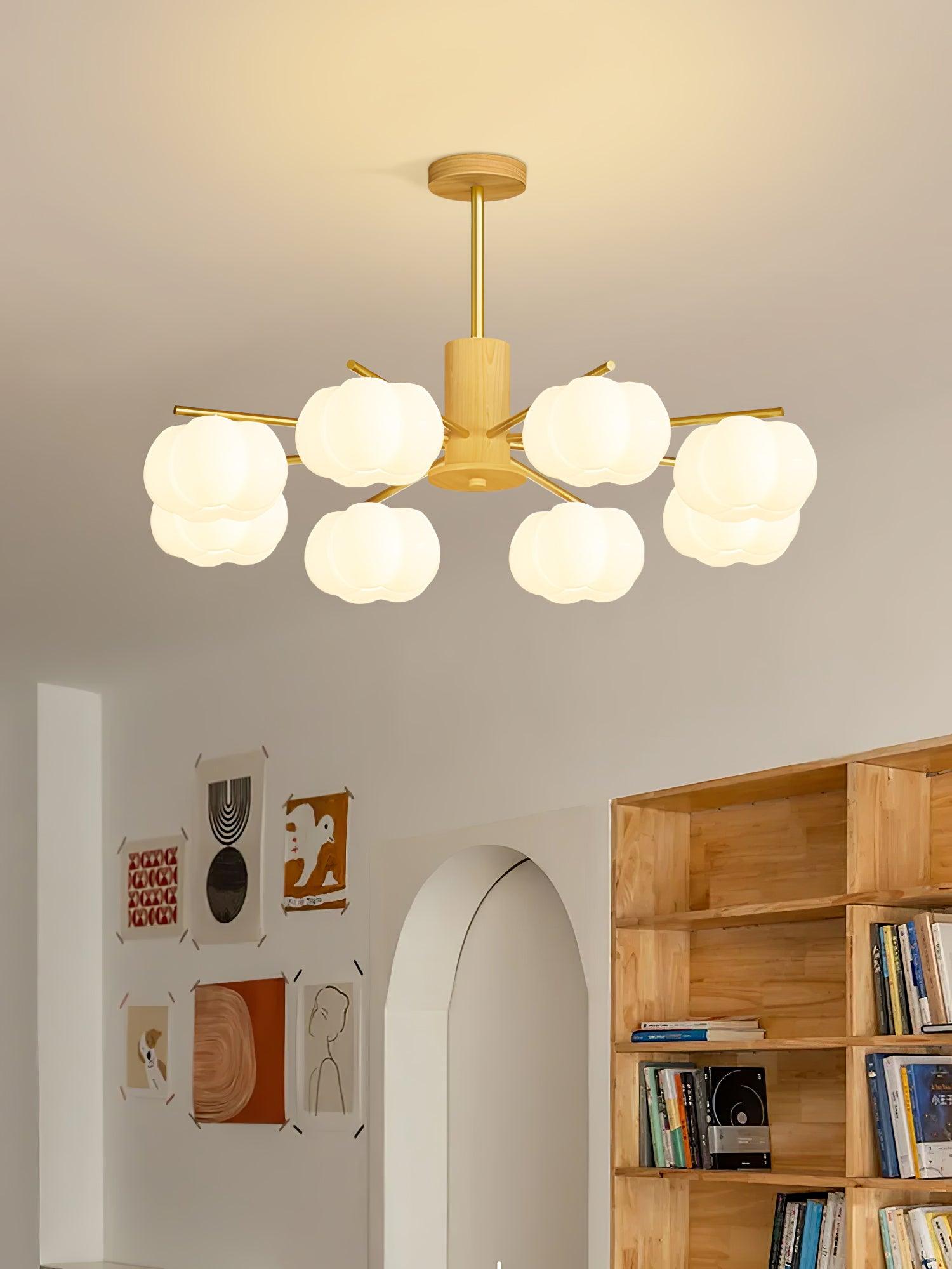 Wooden Cotton Balls Chandelier - Letslighting