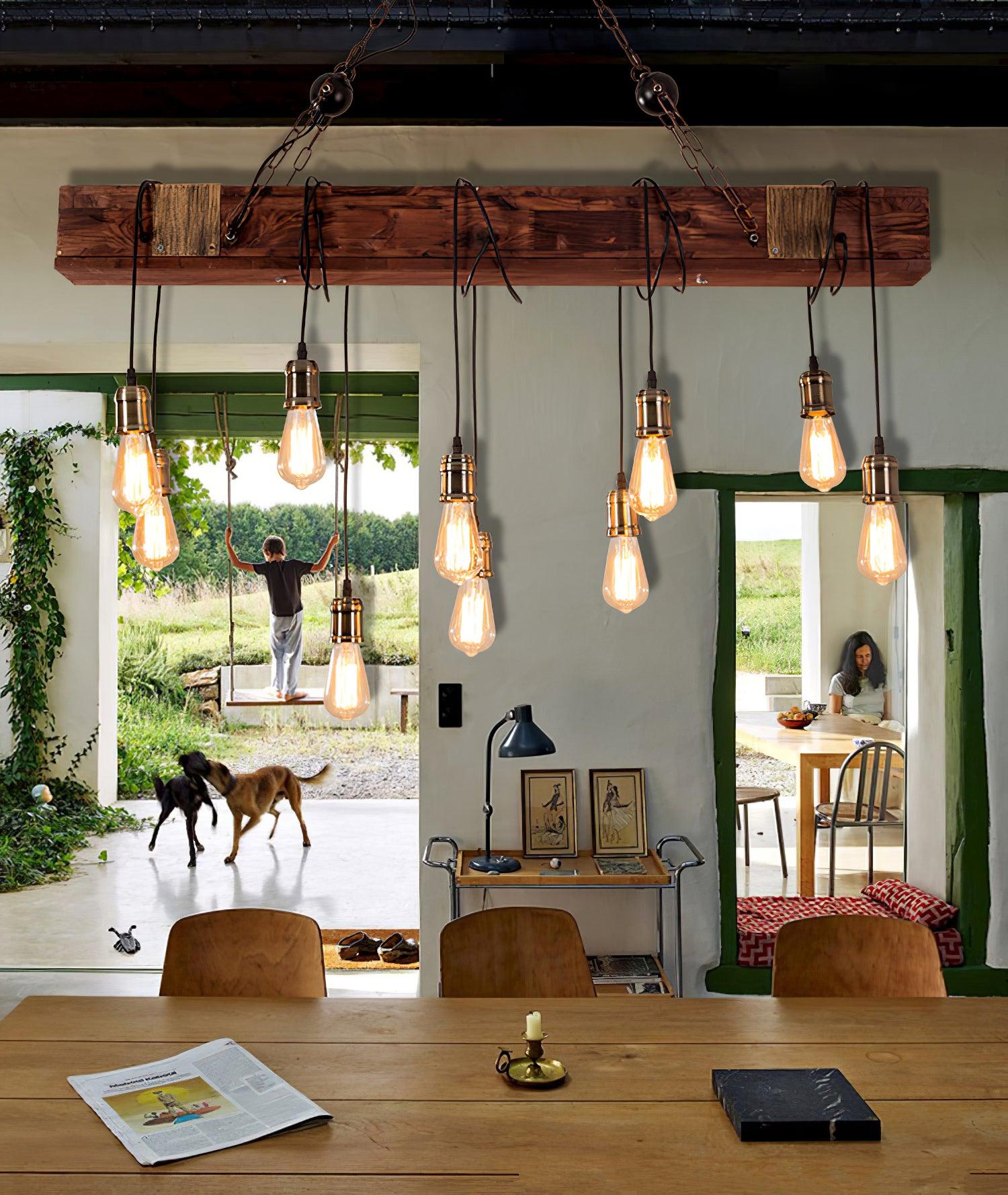 Wood Hanging Multi Chandelier - Letslighting