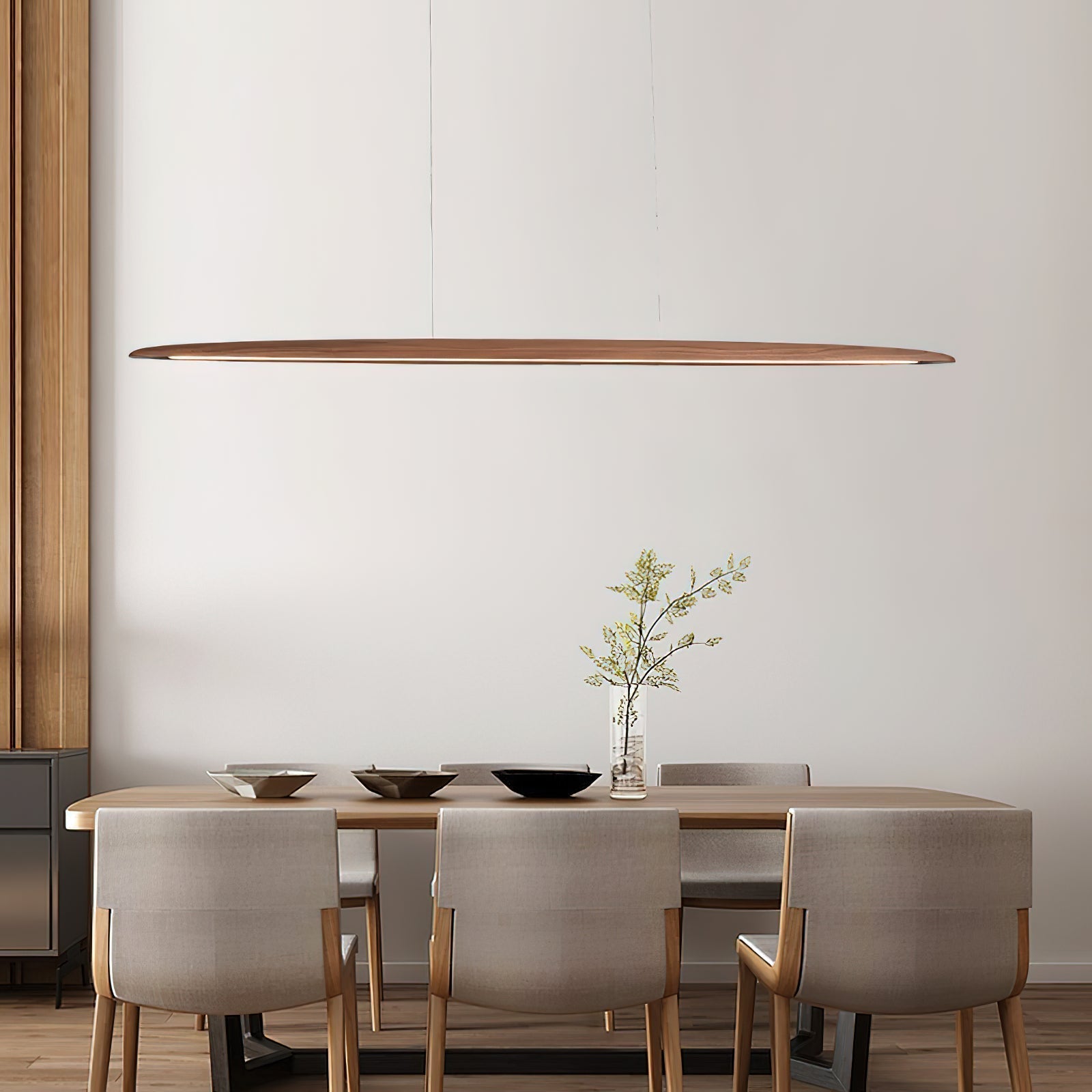 Zing Modern Minimalist Walnut Wood Pendant Lamp - Lamp Copper