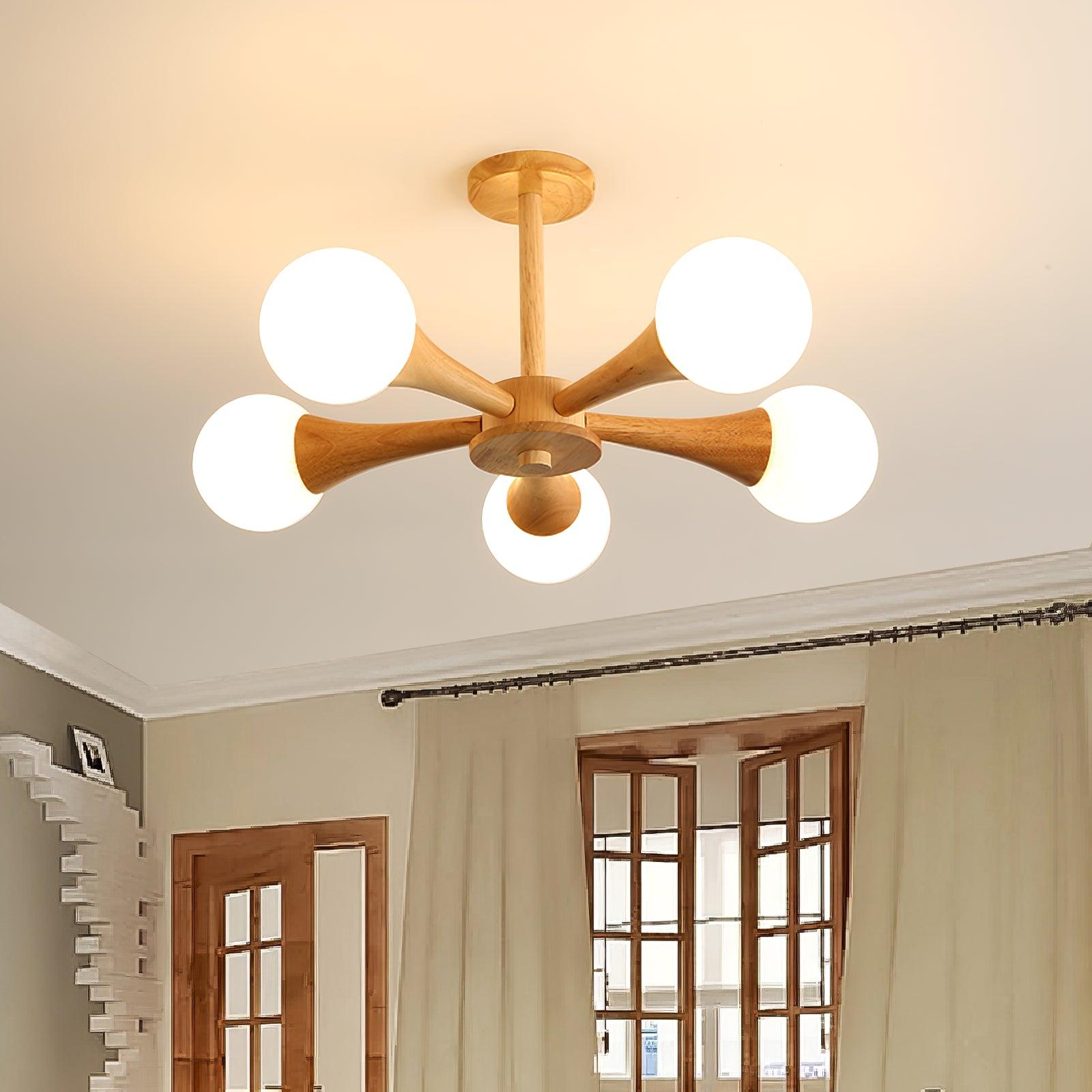 Wooden Nera Chandelier - Letslighting