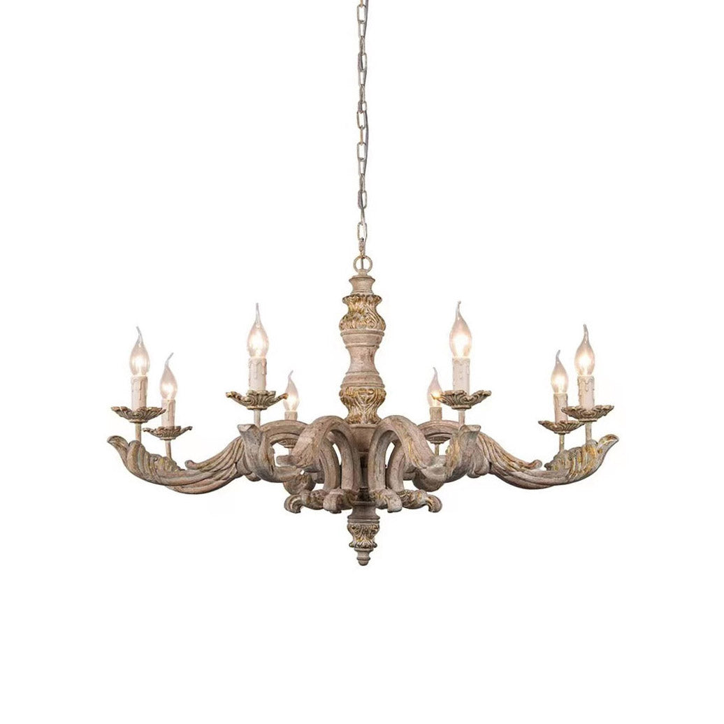 Vovynan Luxury Roman Column Wooden Chandelier - Lamp Copper