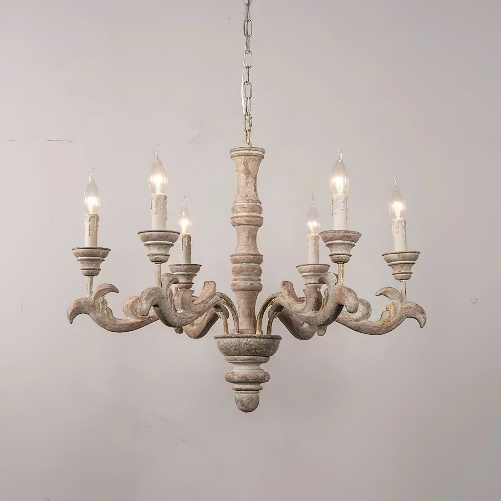 Vovynan Luxury Roman Column Wooden Chandelier - Lamp Copper