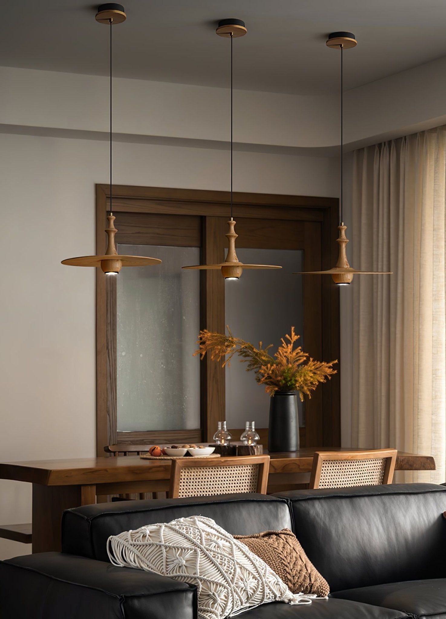 Wooden Spin Pendant Light - Letslighting