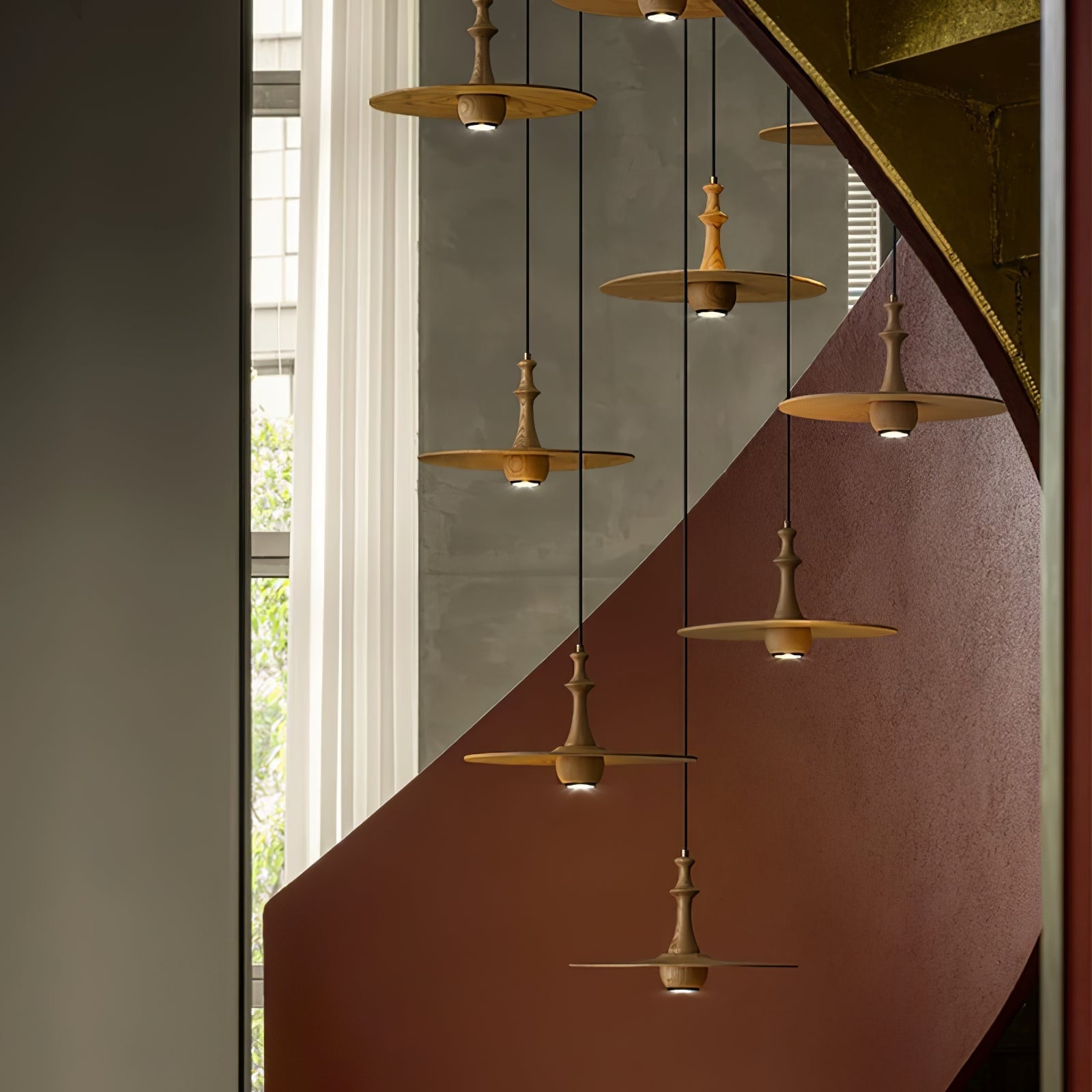 Wooden Spin Pendant Light - Letslighting