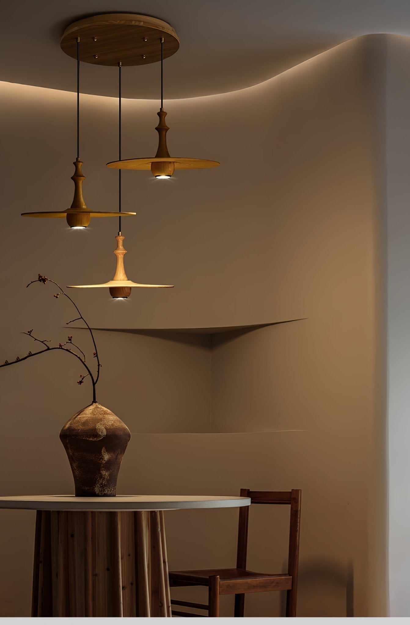 Wooden Spin Pendant Light - Letslighting