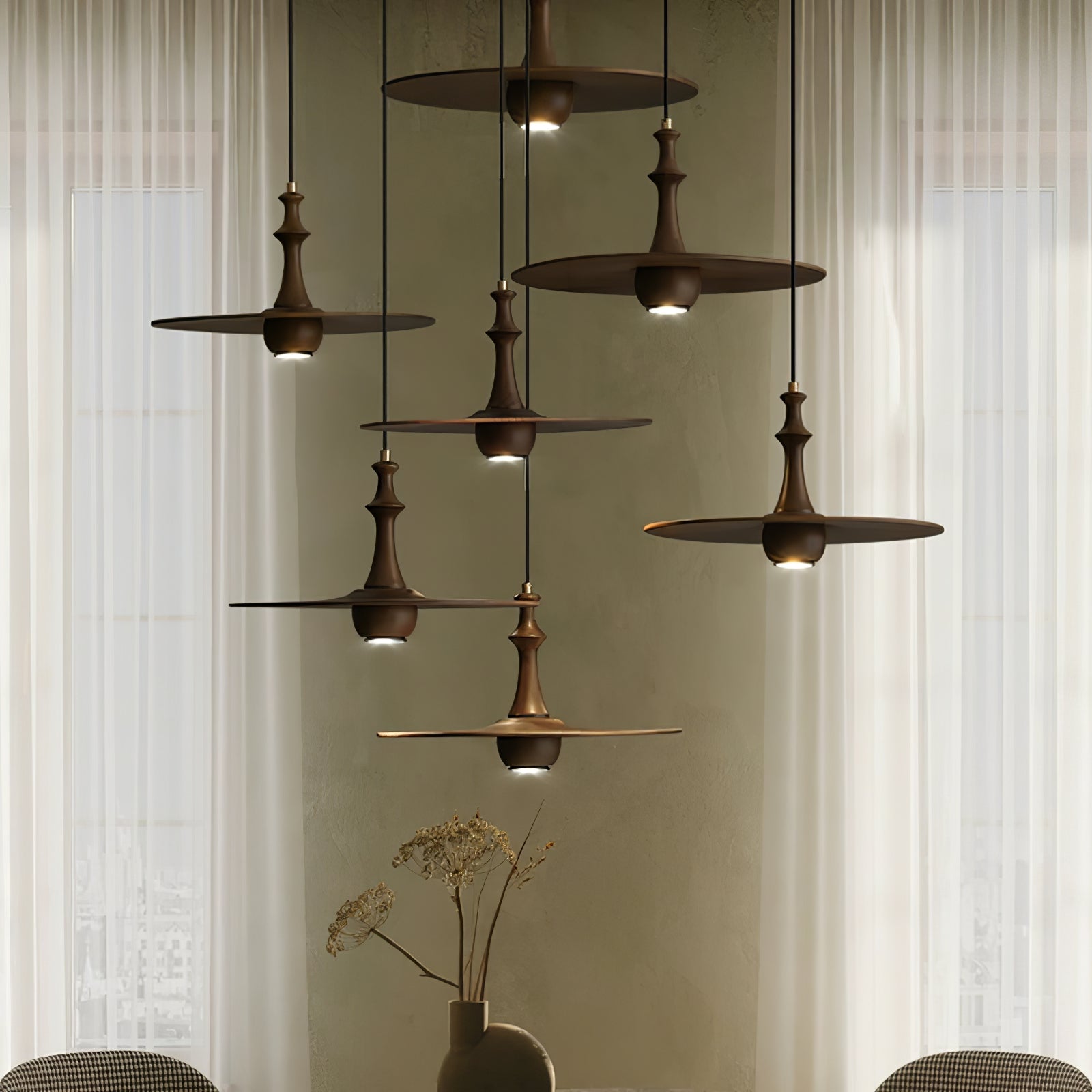 Wooden Spin Pendant Light - Letslighting