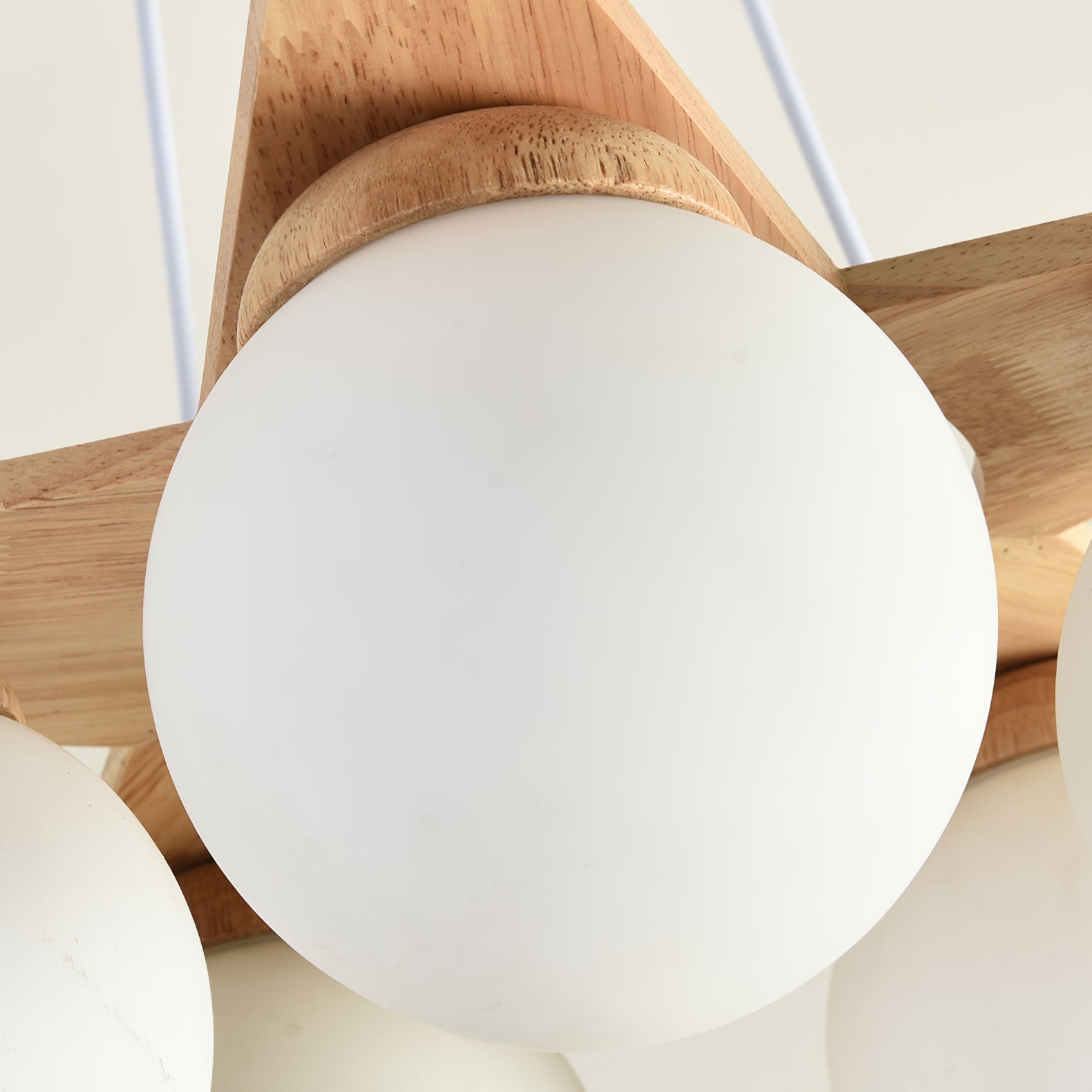 Zothaus Premium Nordic Star Glass Wooden Chandelier - Lamp Copper