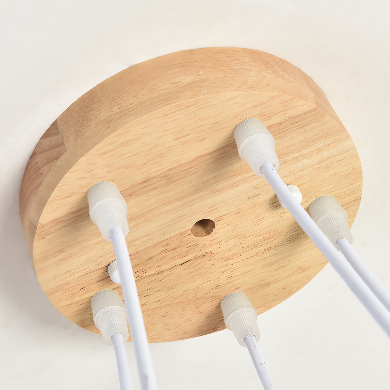 Zothaus Premium Nordic Star Glass Wooden Chandelier - Lamp Copper