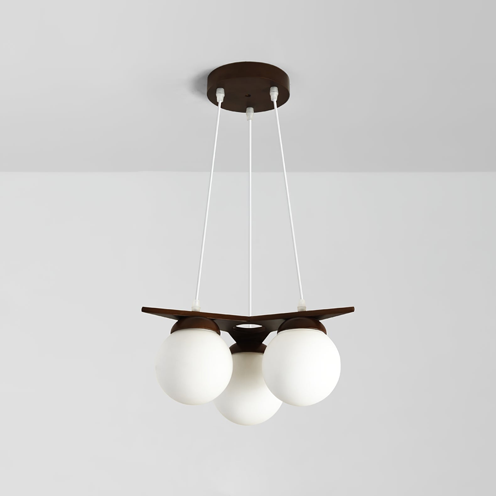 Zothaus Premium Nordic Star Glass Wooden Chandelier - Lamp Copper