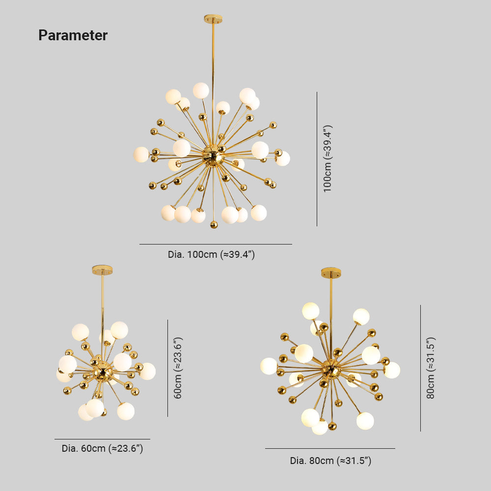 Valentina Nordic Inusual LED Lámparas de Araña Oro Metal Salón/Dormitorio/Comedor