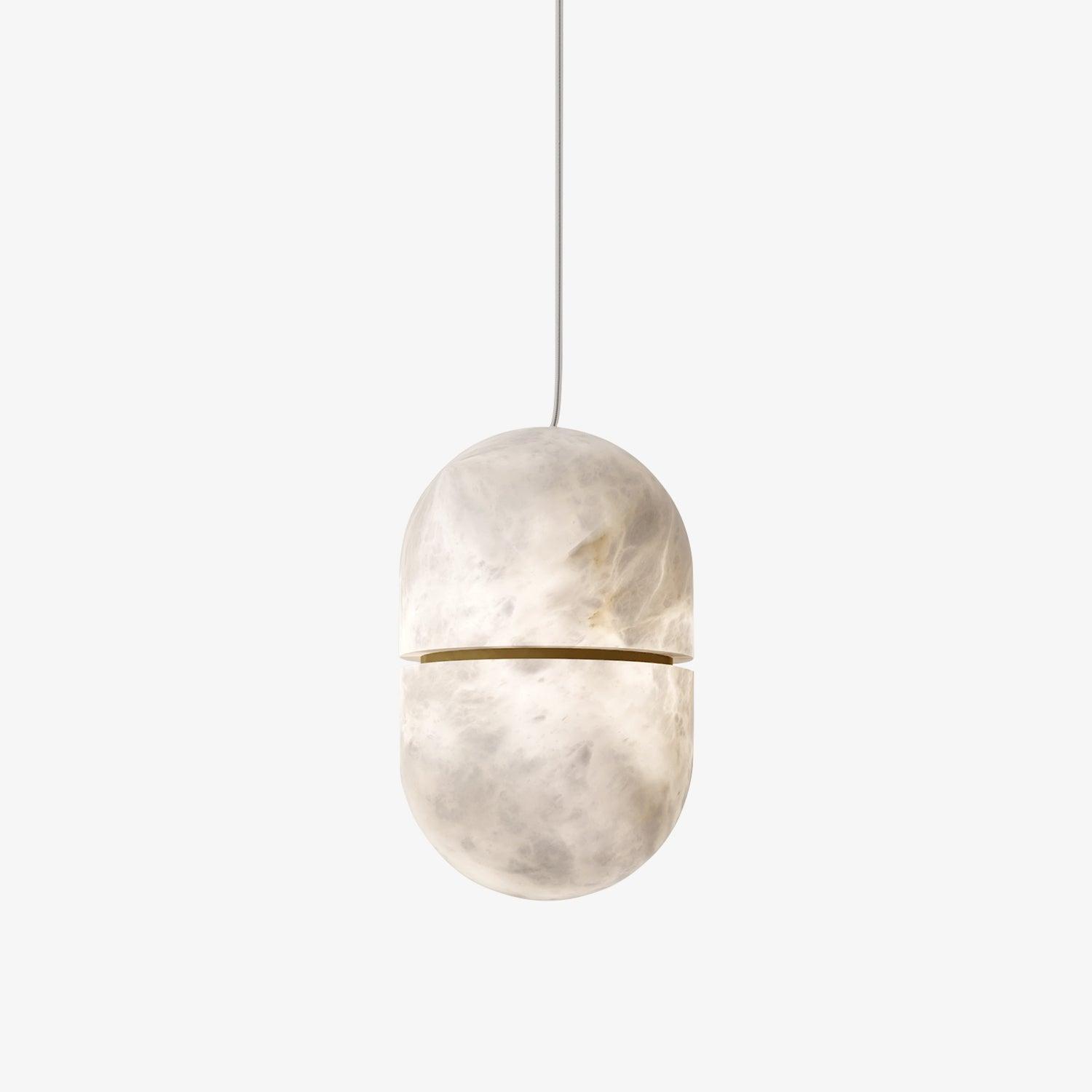 Strata Alabaster Pendant Light Capsule-shaped - Letslighting