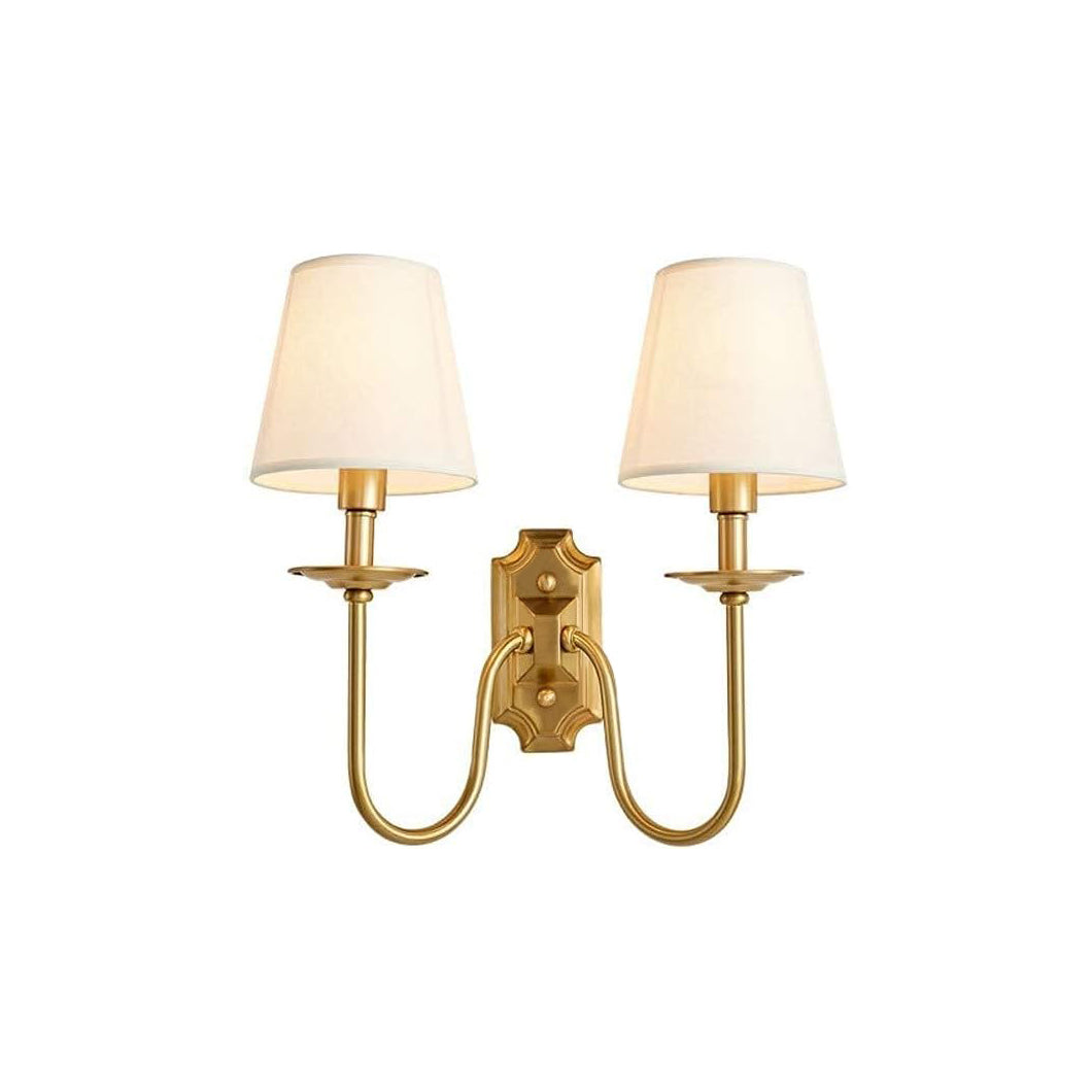 Silva Lámpara de Pared Vintage Con Dos Pantallas de Tela