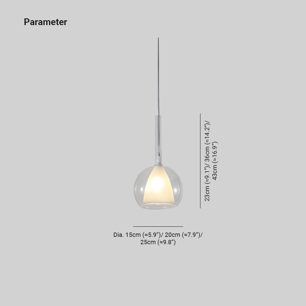 Valentina Moderno Esfera LED Lámpara Colgante Vidrio Comedor