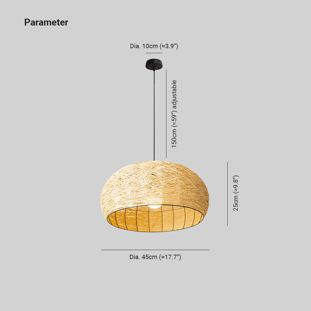 Ritta Diseño Pájaros Nido Metal Ratán LED Lámpara Colgante Comedor