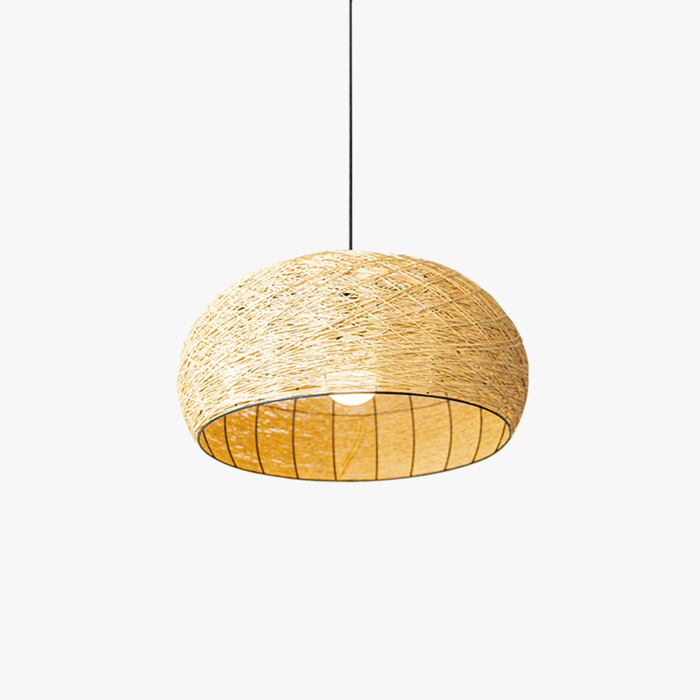 Ritta Diseño Pájaros Nido Metal Ratán LED Lámpara Colgante Comedor