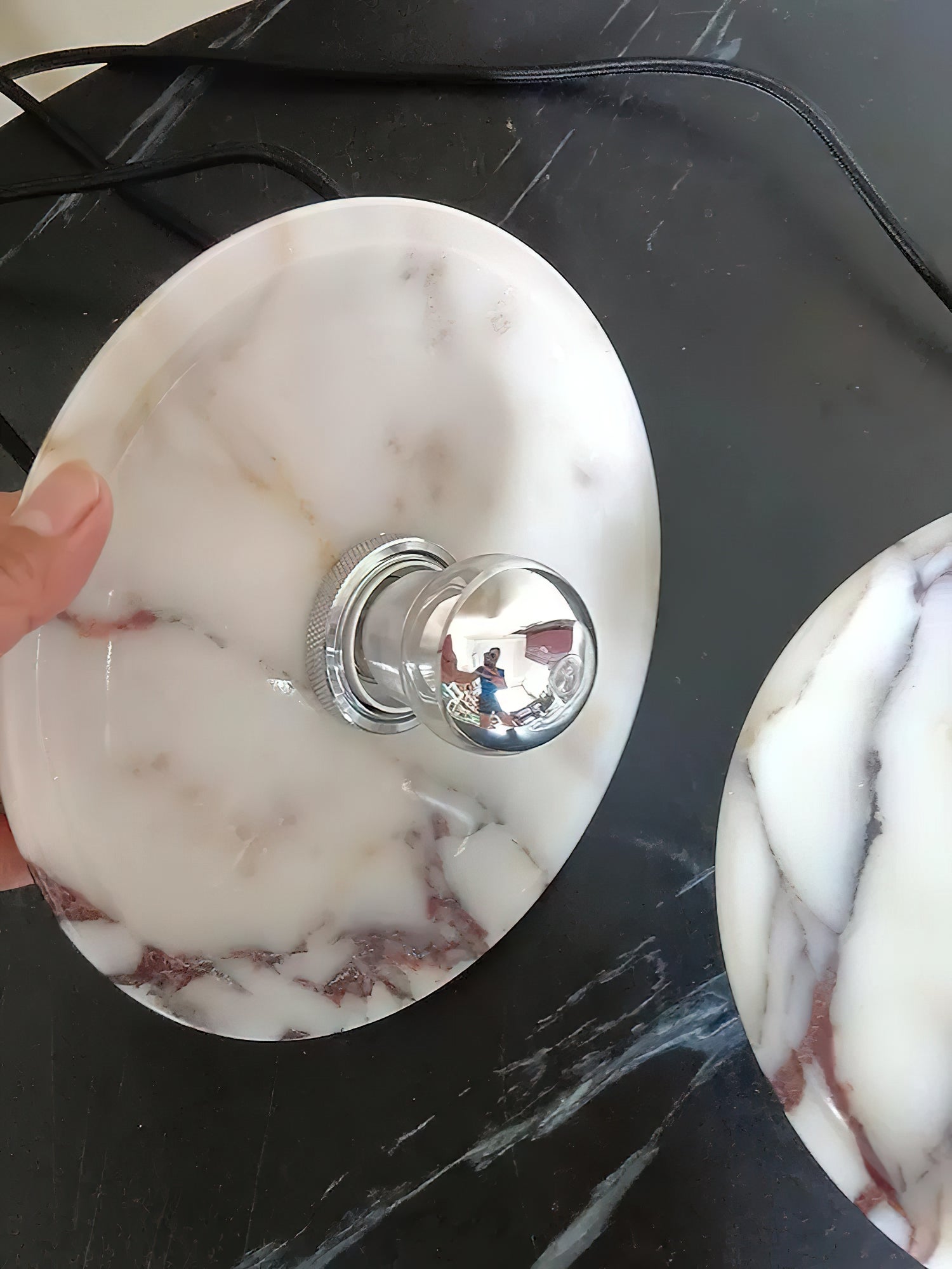 Ovelion Premium Nordic Art Marble Metal Pendant Lamp - Lamp Copper