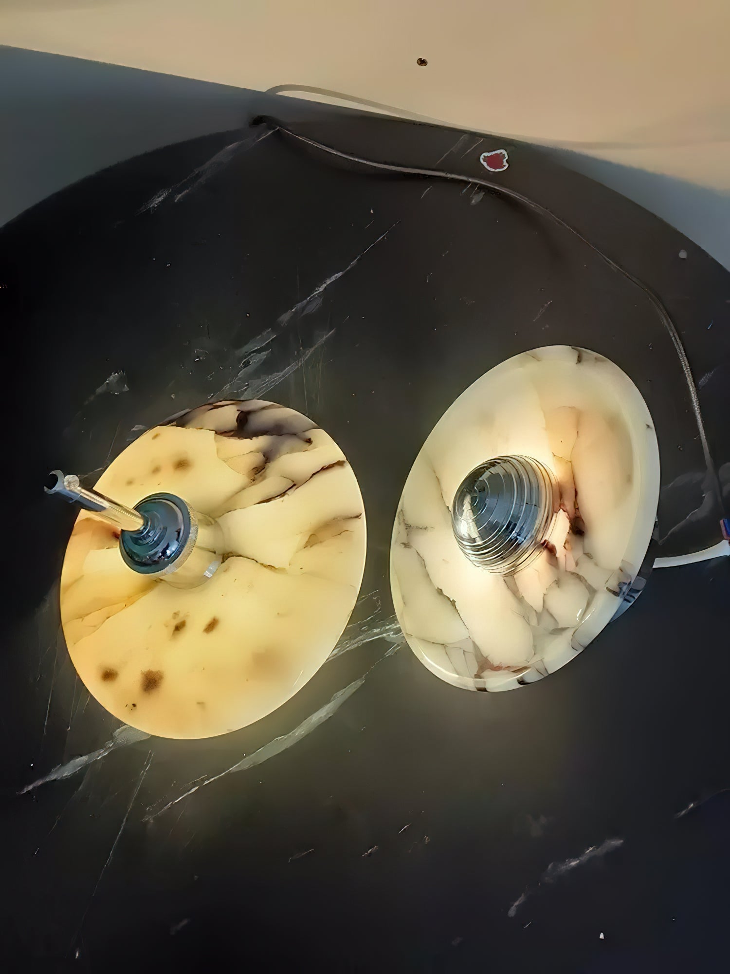 Ovelion Premium Nordic Art Marble Metal Pendant Lamp - Lamp Copper